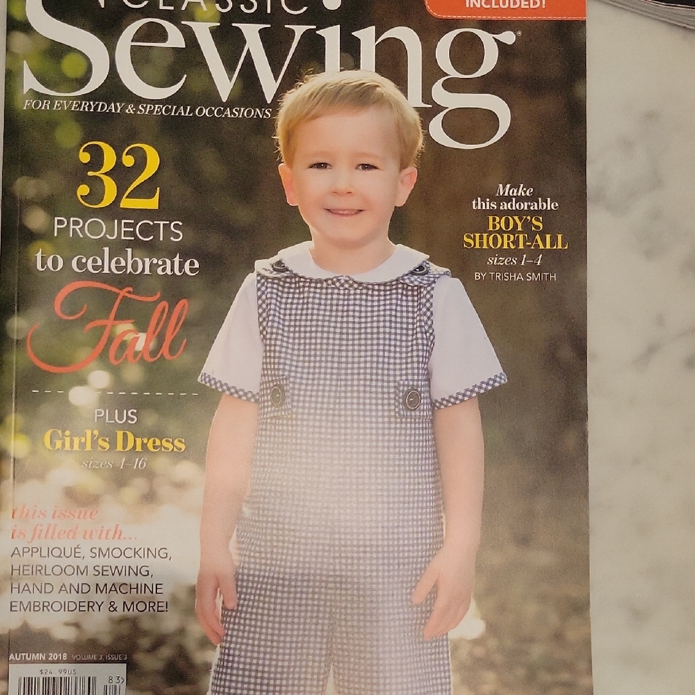 Classic Sewing Magazine Autumn 2018 Uncut Pattern
